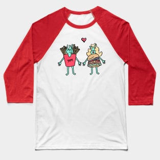 Burger and Fries Baseball T-Shirt